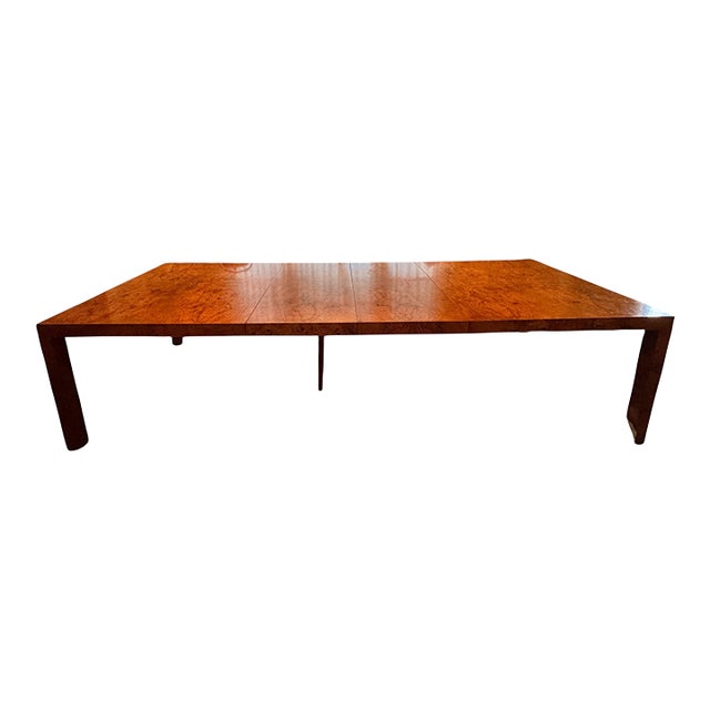 Mid 20th Century Monumental Henredon-Attributed Burl Wood Extension Dining Table For Sale