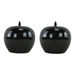 Pair of Early 20th Century Black Watermelon Jars, Republic of China Period