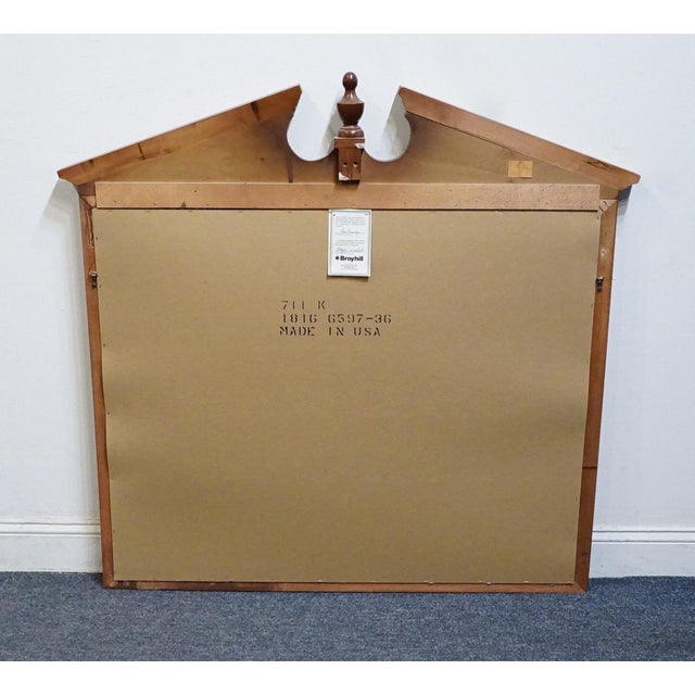Broyhill Furniture Cherry Early American Traditional Style 47" Pediment Mirror 1816-6597-36 For Sale In Kansas City - Image 6 of 8