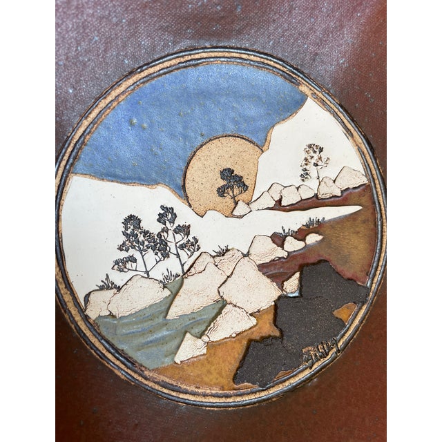 Rick Schlag 1984 Studio Art Pottery Southwest Landscape Plate - Platter For Sale In Las Vegas - Image 6 of 11