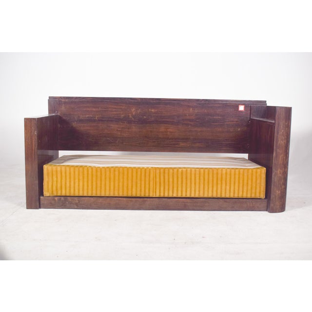 1920s Art Deco French Macassar Veneered Sofa Bed, 1920 For Sale - Image 5 of 14