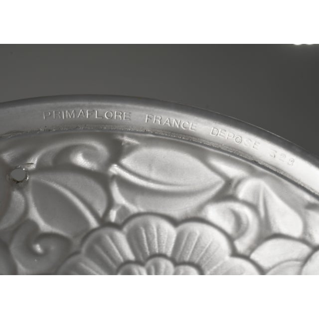 1930s French Art Deco Floral Pendant Light by Cristalleries De Verdun Primaflore - 2 Available For Sale - Image 9 of 10
