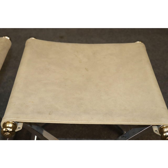 Maison Jansen style X form bench. We have two pairs of these. They are listed separately. The X form is a classic Jansen...