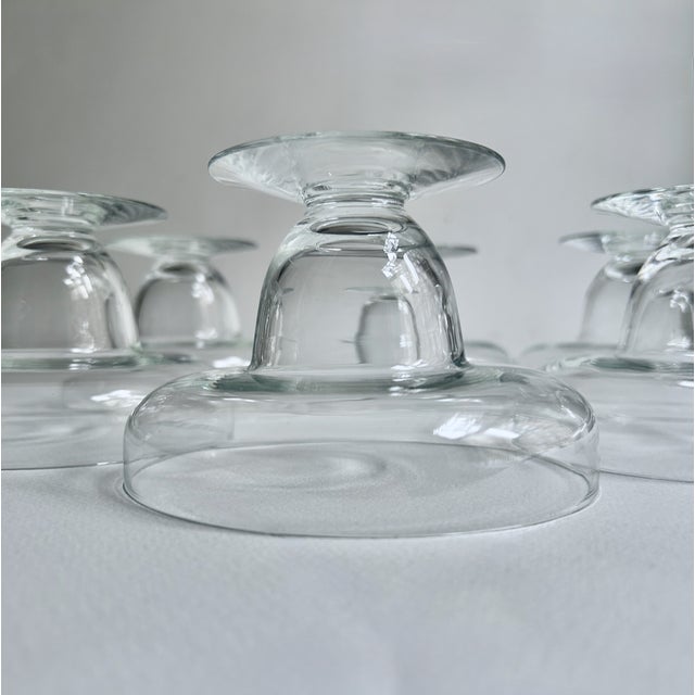 Mid 20th Century Wide Clear Glass Pedestal Dishes - Set of 6 For Sale In New York - Image 6 of 13