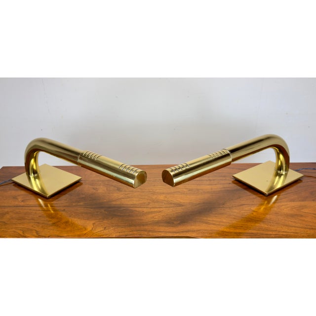 Vintage 1970’s Modernist Brass Swivel Tube Desk Lamp by Jim Bindman for Rainbow Lamp Company For Sale - Image 11 of 12