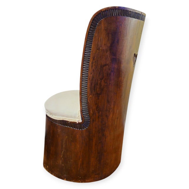 Folk Art 18th C. Carved Swedish Folk Art Kubbstol Chair For Sale - Image 3 of 8