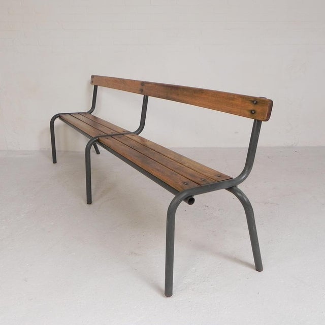 French School Slatted Bench, 1960s For Sale - Image 6 of 18