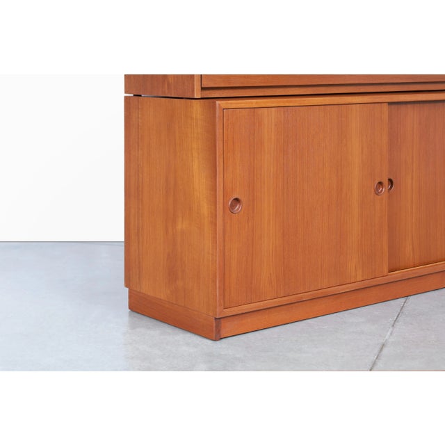 Mid-Century Modern Mid-Century Modern Two-Piece Teak Secretary Cabinet / Desk by Borge Mogensen For Sale - Image 3 of 12