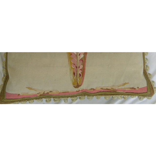Antique French Aubusson Tapestry Pillow For Sale - Image 4 of 9
