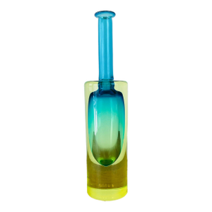 Vintage Mid-Century Modern Murano Art Glass Cenedese Style Sommerso Vase Vessel