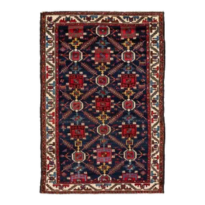 Antique Persian Bakhtiari Handmade Blue Tribal Wool Rug
