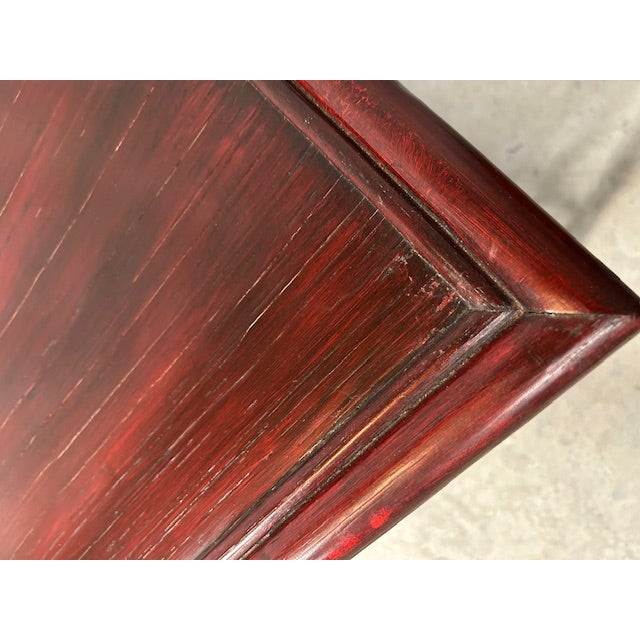 Oxblood Red Late 20th Century Vintage Rattan Writing Desk and Chair for Worrells - Set of 2 For Sale - Image 8 of 12