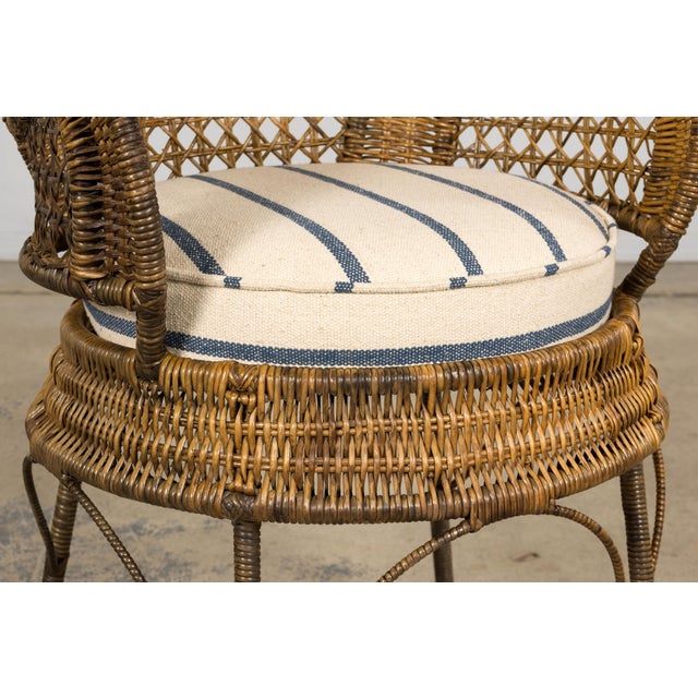 Set of Six Mid 20th Century French Riviera Rattan Armchairs, Provence For Sale - Image 15 of 18