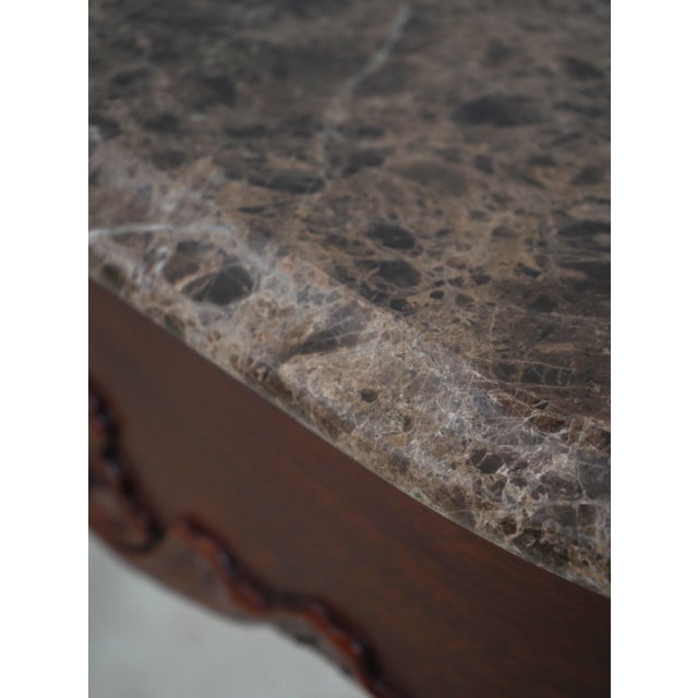 Brown Henkel Harris Claw Foot Mahogany Marble Top Console Table For Sale - Image 8 of 15