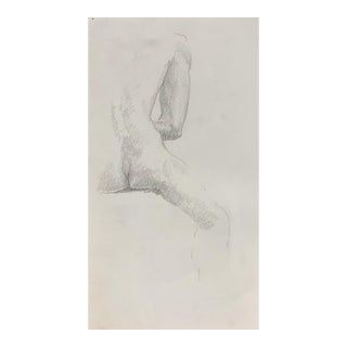 Vintage Nude Back Pencil Sketch Paper Original Art Judy Horowitz 75 Gallery Wall For Sale