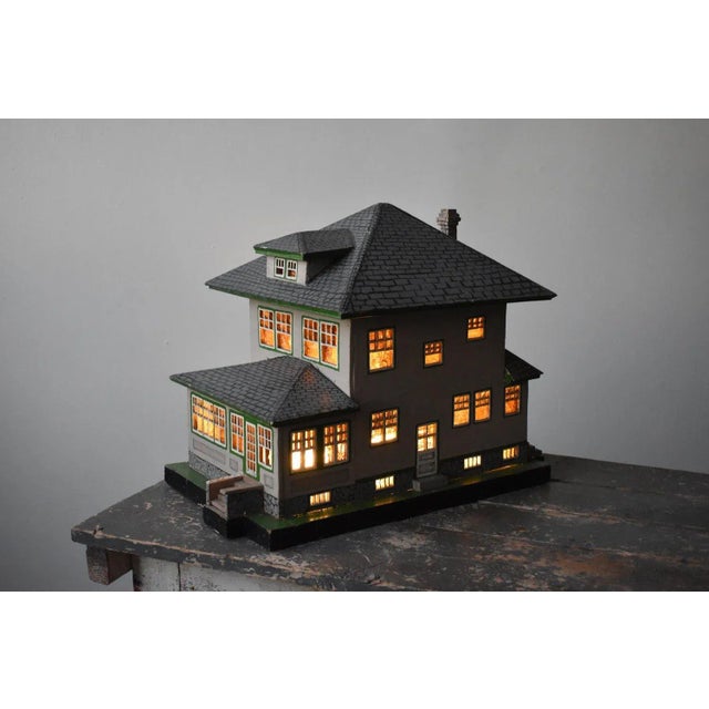 Mid-Century Modern Vintage Folk Art Model American "Foursquare" Style Home, Circa 1940s For Sale - Image 3 of 12