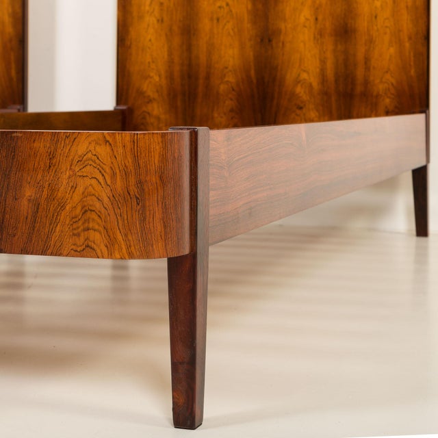 Brown Danish Rosewood Bed Frames, 1960s, Set of 2 For Sale - Image 8 of 11