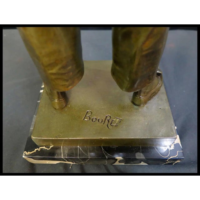 Bronze Late 19th Century Bronze "Pierrot" signed Bouret For Sale - Image 8 of 9