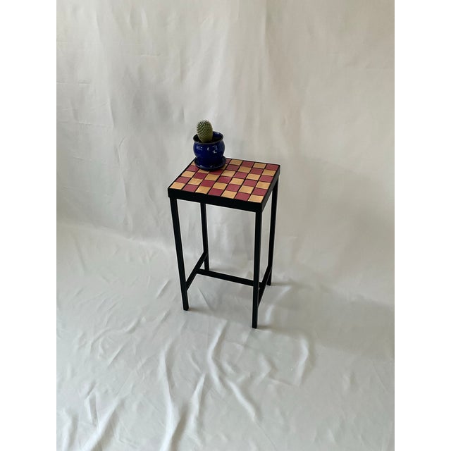 Handmade Tile Side Table Crafted by MBB Ceramics | Chairish