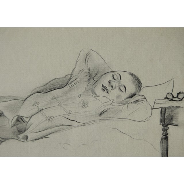 Herbert Zumpe, Sleeping Youth, 1925, Pencil on Paper For Sale - Image 4 of 10