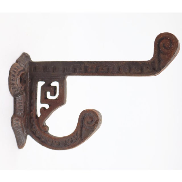 Traditional Antique Eastlake Black Cast Iron Wall Hook For Sale - Image 3 of 5