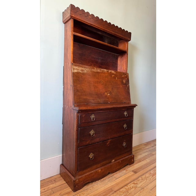 Late 19th Century Late 19th Century Primitive Early American Secretary For Sale - Image 5 of 10