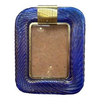 1960s Murano Venini Style Glass Italian Picture Frame For Sale