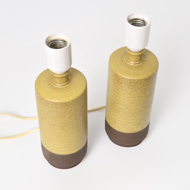 Mid-Century Modern Modern ScandinavianStoneware Table Lamps by Gunnar Nylund for Rörstrand, 1950s, Set of 2 For Sale - Image 3 of 8
