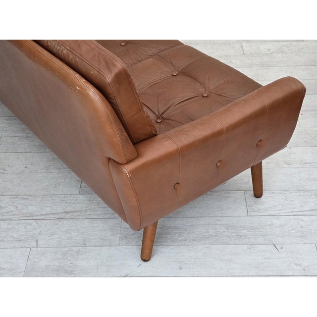 Danish 3-Seater Sofa in Brown Leather, 1970s For Sale - Image 17 of 18