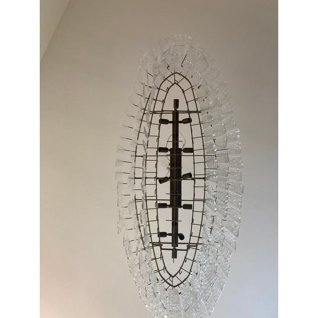 Oval Hammered Strip "Listelli" Chandelier by Simoeng in Mid-Century Modern Style For Sale - Image 9 of 12