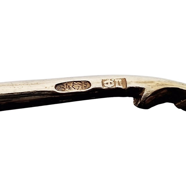 Victorian Antique Set Imperial Russian Silver Gilt Cloisonne Spoons Feodosii Pekin Moscow - 5 Pieces For Sale - Image 3 of 11