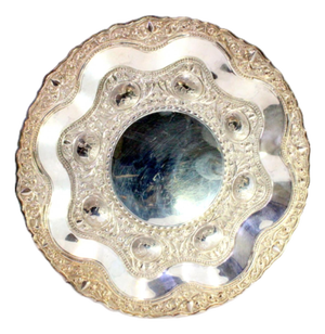Silver Tray with Floral and Animal Motifs in Relief