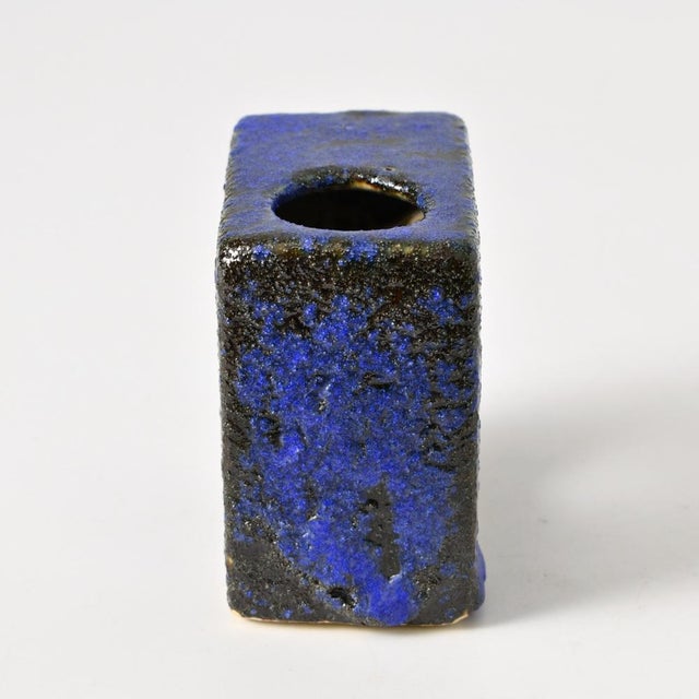 1970s Blue Fat Lava Vase by Marius & Hugo van Woerden for Vest Keramiek, 1960s For Sale - Image 5 of 7
