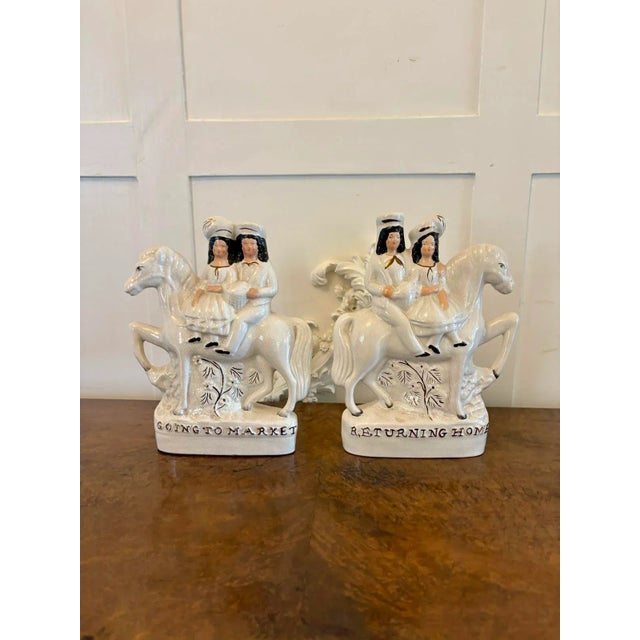 Antique Staffordshire Flat Back Figures on Horseback, 1890s, Set of 2 For Sale - Image 13 of 13