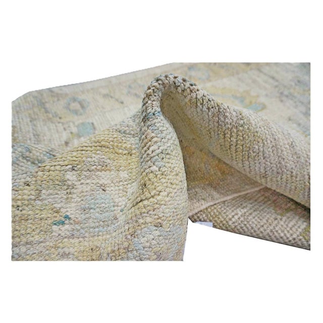 21st Century Turkish Oushak Wool 3x19 Yellow, Ivory & Charcoal Handmade Runner Rug #1144144 For Sale - Image 10 of 11
