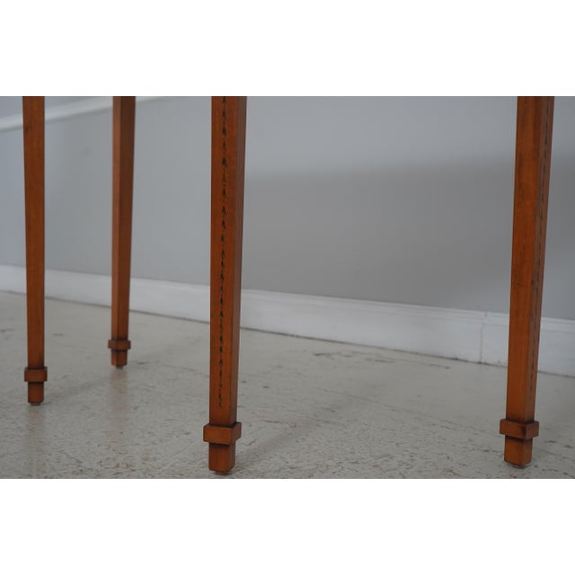 Wood Pair of Adams Style Demilune Console Tables For Sale - Image 7 of 13