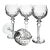 Rogaska Gallia Cut Crystal Hock Wine Glasses, Set of Four, Etched European Stemware 8.25" For Sale