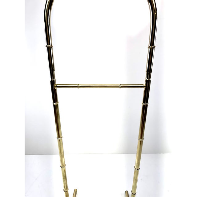 Mid 20th Century Hollywood Regency Faux Bamboo Brass-Finished Valet Stand For Sale In Little Rock - Image 6 of 9