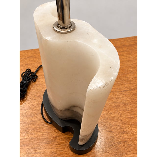 1960s Sculptural Alabaster Table Lamp For Sale - Image 4 of 9