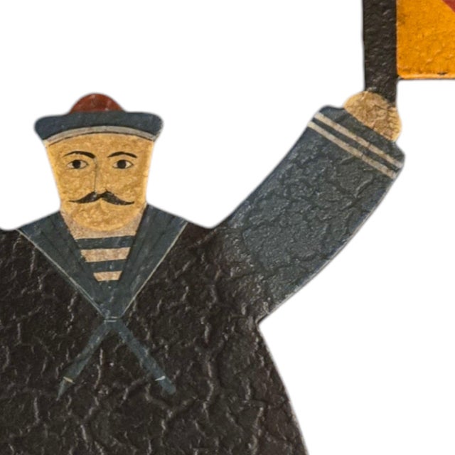 1980s Signal Sailor Metal Folk Art Sculpture Home Decor Balance Toy Beach House For Sale - Image 10 of 12