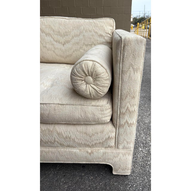 Pair of 1960s Vintage Milo Baughman Style Parsons Loveseat Sofas For Sale - Image 9 of 10