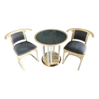 Art Nouveau Table and Chairs by Josef Hoffmann for the Wittmann Company, Set of 3 For Sale