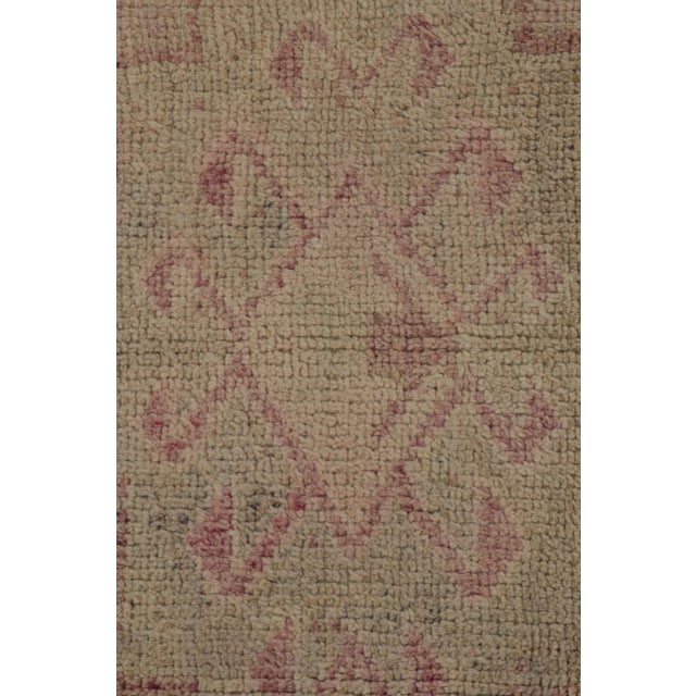 Vintage Tribal Runner in Pink With Beige and Green Medallion Patterns For Sale In New York - Image 6 of 7