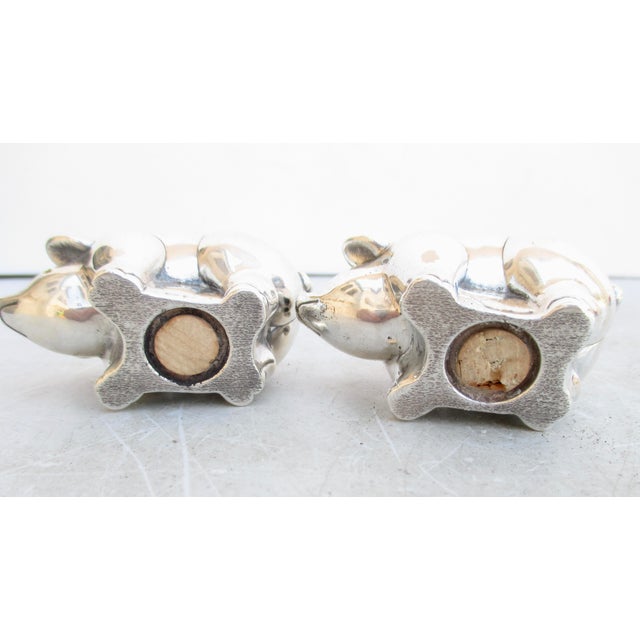 Pigs Sterling Silver Salt and Pepper For Sale - Image 4 of 8