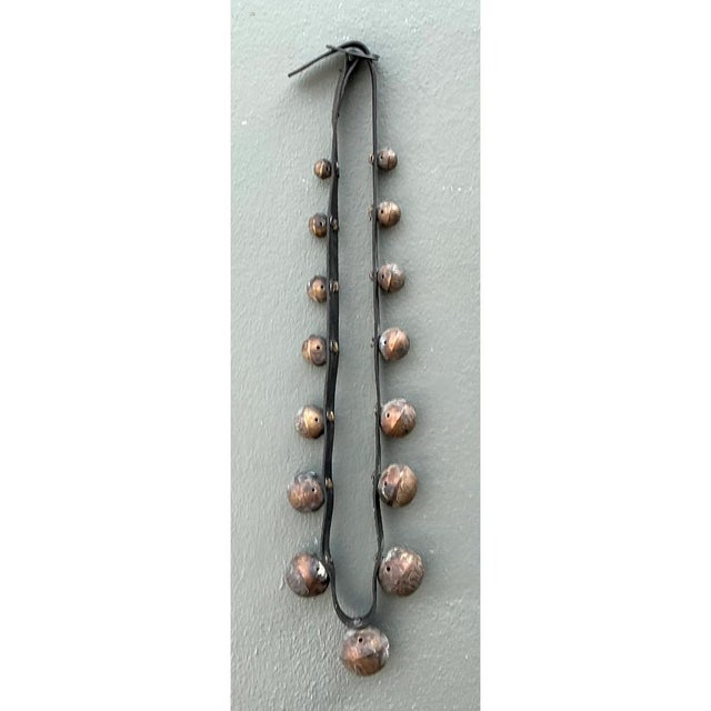 Vintage Brass Sleigh Bells on Leather Strap For Sale - Image 4 of 12