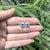1.23ct Modern Aquamarine & Diamond Double Halo Stud Earrings 14k Gold- 2 Pieces For Sale - Image 9 of 16