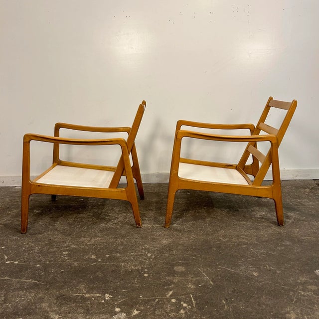 Pair of Danish Modern Lounge Chairs by Ole Wanscher for John Stuart For Sale - Image 9 of 12