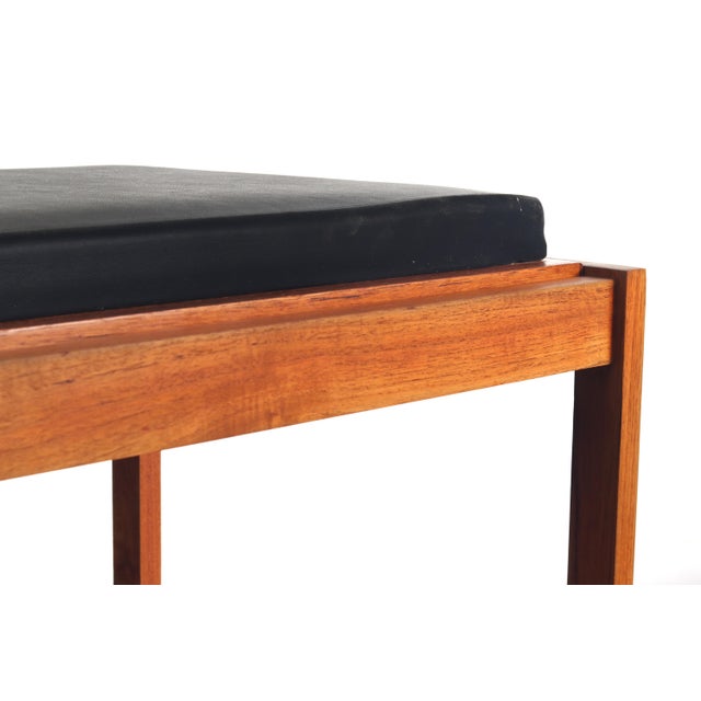 1960s Erik Buch For OD Mobler Footstool / Ottoman in Teak and Leather For Sale - Image 5 of 7