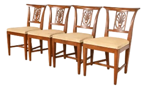 Kindel Furniture Regency Carved Fruitwood Dining Chairs, Set of Four