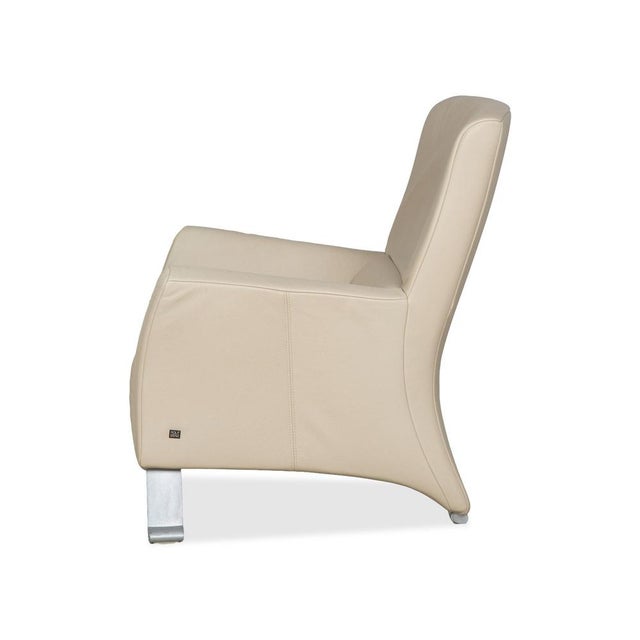 Cream Leather 322 Armchair in White Cream from Rolf Benz For Sale - Image 8 of 9